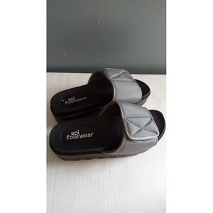 Koi Footwear Grey Quilted Platform Slide Sandals‎ Adjustable Strap Mens Womens